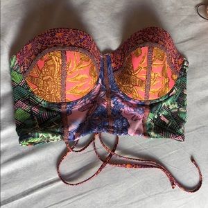 Maaji lace up bandeau top